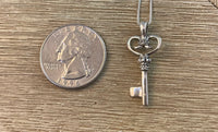 Sterling Silver Fancy Key Necklace