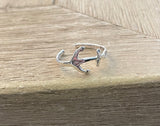 Sterling Silver Simple Anchor Toe Ring