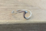 Sterling Silver Wave Toe Ring