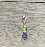 Sterling Silver Three Color CZ Necklace