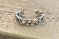 Sterling Silver Heart Band Toe Ring