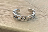 Sterling Silver Heart Band Toe Ring