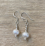 Sterling Silver Simple Pearl Earrings