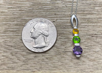 Sterling Silver Three Color CZ Necklace