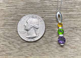 Sterling Silver Three Color CZ Necklace