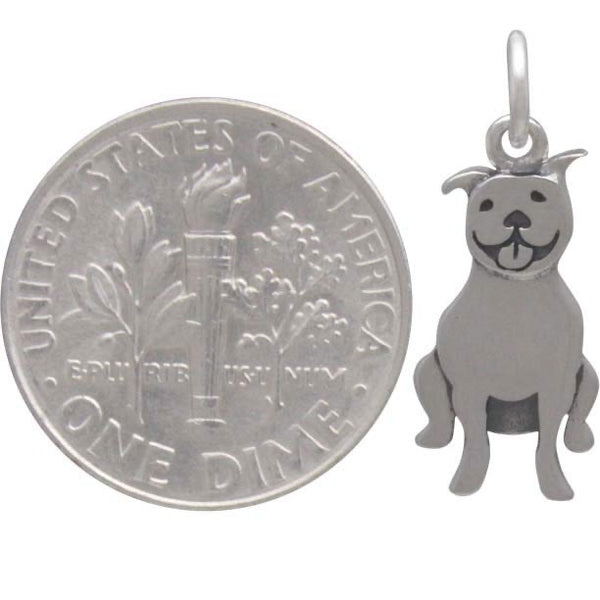 Sterling Silver Pitbull Charm (18 inch chain included)