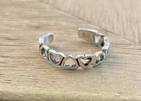 Sterling Silver Heart Band Toe Ring
