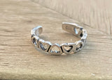 Sterling Silver Heart Band Toe Ring