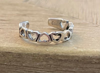 Sterling Silver Heart Band Toe Ring