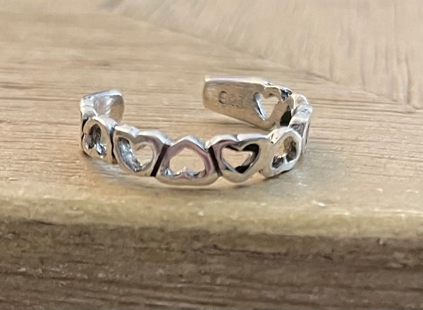 Sterling Silver Heart Band Toe Ring