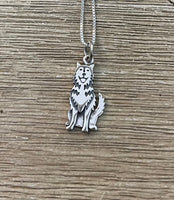 Sterling Silver Husky Dog Pendant on 18 inch Sterling chain