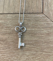 Sterling Silver Fancy Key Necklace