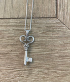Sterling Silver Fancy Key Necklace