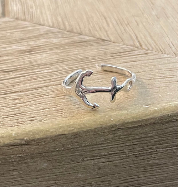 Sterling Silver Simple Anchor Toe Ring