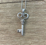 Sterling Silver Fancy Key Necklace