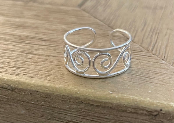 Sterling Silver Fancy Toe Ring