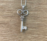Sterling Silver Fancy Key Necklace